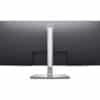 Imagen trasera del Dell P3421W 34” WQHD ultrawide curvo reacondicionado, mostrando sus puertos de conexión, ventilación y diseño profesional de soporte para entornos corporativos. Este monitor dock usado y renovado permite conectar portátil y periféricos mediante su base USB-C integrada, ofreciendo un espacio de trabajo ordenado y eficiente. Revisado y testado para garantizar fiabilidad y rendimiento estable. Disponible en JANSit.es.