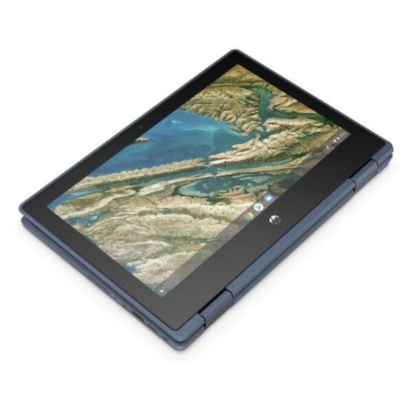 HP Chromebook X360 11 G3 EE – 4GB RAM – 32GB eMMC – 11” HD Touch – ChromeOS – reacondicionado – modo tablet – JANSit Imagen del HP Chromebook X360 11 G3 EE reacondicionado en posición tablet, gracias a su diseño convertible 360°. Equipado con 4GB de RAM, 32GB de almacenamiento eMMC y pantalla táctil HD de 11 pulgadas, es una solución ideal para educación, movilidad y trabajo ligero con ChromeOS. Revisado para garantizar fiabilidad y rendimiento estable. Disponible en JANSit.es.