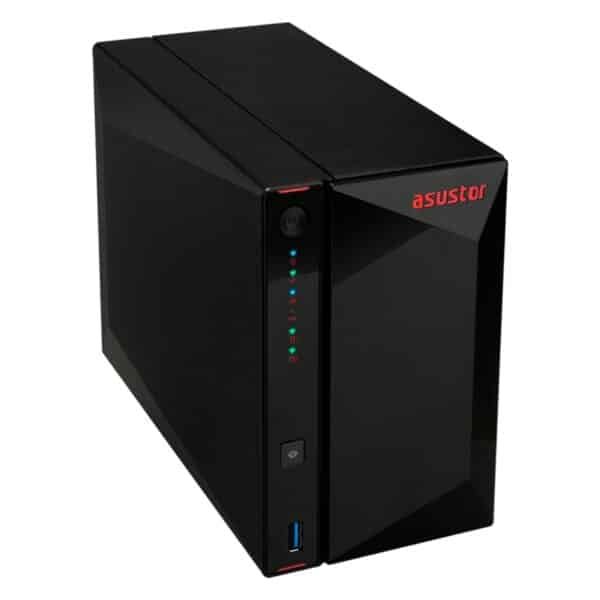 Imagen del NAS reacondicionado AS5202T con 2 HDD de 6TB, una solución completa para almacenamiento en red, copias de seguridad automáticas y acceso seguro a datos en empresa o teletrabajo. Equipo renovado y verificado para ofrecer máximo rendimiento, disponible en JANSit.es con garantía profesional.