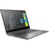 Vista lateral de la HP ZBook 17 G7 Fury reacondicionada con gráfica RTX 5000 Max-Q, donde se aprecia su estructura sólida, el diseño profesional y la disposición de los puertos de conexión. Un portátil de alto rendimiento renovado y preparado para entornos de trabajo exigentes, disponible en JANSit.es.