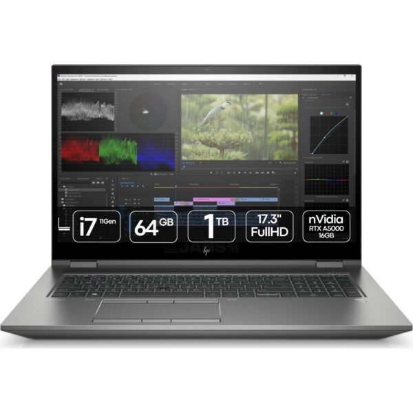 Imagen principal de la estación de trabajo portátil HP ZBook 17 G8 Fury reacondicionada, equipada con gráfica RTX A5000, ideal para profesionales que necesitan alto rendimiento en diseño, ingeniería o edición avanzada. Equipo usado, revisado y preparado para ofrecer máximo desempeño y fiabilidad, disponible en JANSit.es.