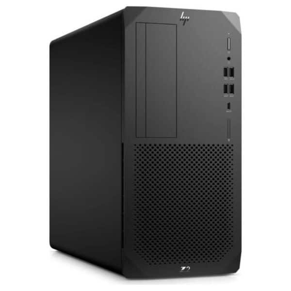 Imagen lateral de la workstation HP Z2 G5 reacondicionada y renovada, mostrando su diseño compacto y la distribución interna optimizada para refrigeración y ampliaciones profesionales. Ideal para entornos de diseño 3D, renderizado y aplicaciones exigentes. Disponible en JANSit.es.