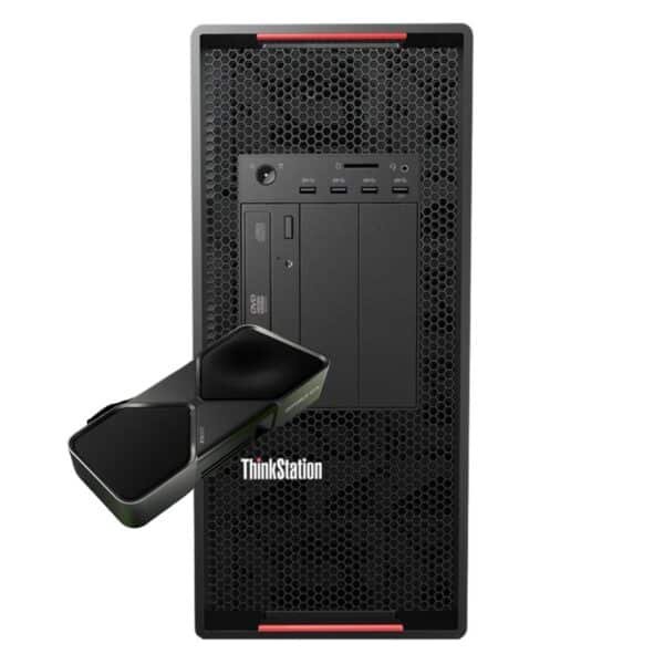 Imagen de la workstation Lenovo ThinkStation P920 con RTX 5070 reacondicionada, usada y renovada, preparada para ofrecer alto rendimiento en entornos profesionales como diseño 3D, ingeniería, arquitectura y renderizado avanzado. Disponible en JANSit.es.