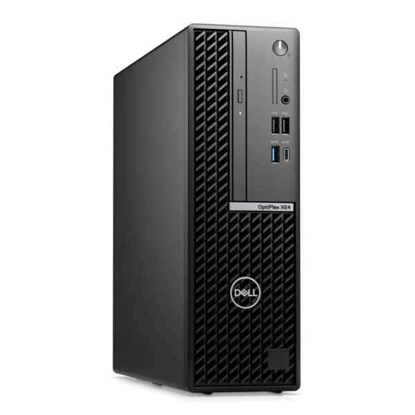 Imagen del ordenador Dell OptiPlex XE4 en formato SFF (Small Form Factor), un equipo compacto y robusto diseñado para entornos profesionales que requieren estabilidad y rendimiento continuo. Ordenador reacondicionado, revisado y preparado para ofrecer fiabilidad en el día a día, disponible en JANSit.es.