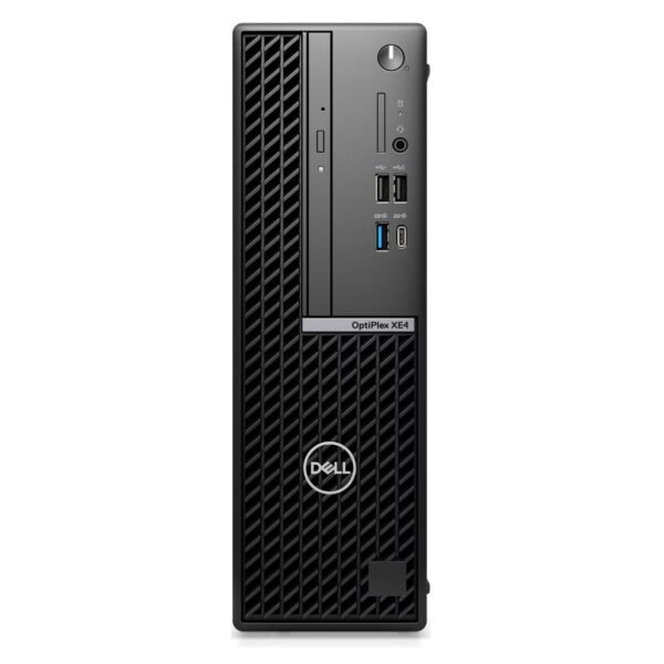 Imagen del ordenador Dell OptiPlex XE4 en formato SFF (Small Form Factor), un equipo reacondicionado ideal para entornos profesionales e industriales que requieren fiabilidad y rendimiento estable. Equipo usado, revisado y renovado para garantizar un funcionamiento óptimo, disponible en JANSit.es.