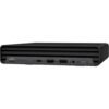 Vista lateral izquierda del ordenador HP ProDesk 600 G6 Mini reacondicionado, mostrando su diseño compacto y los puertos disponibles en este lado del equipo. Producto usado, revisado y renovado para garantizar fiabilidad y rendimiento en entornos de oficina, disponible en JANSit.es.