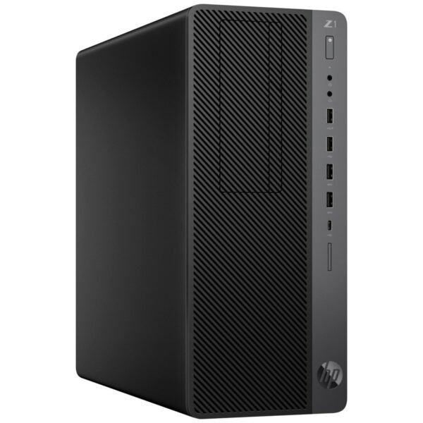 Ordenador reacondicionado HP Z1 G5 Tower con Intel Core i7 – Vista lateral derecha | Usado y renovado | JANSit Vista lateral derecha del ordenador HP Z1 G5 Tower reacondicionado, mostrando el diseño del chasis y los sistemas de ventilación para un rendimiento eficiente y estable. Producto usado, revisado y renovado para garantizar fiabilidad en entornos profesionales y tareas exigentes, disponible en JANSit.es.