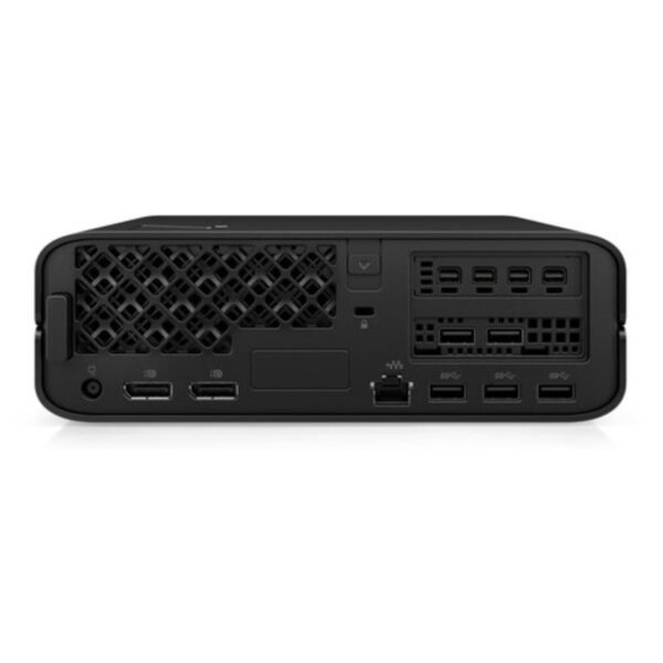 Imagen de la mini estación de trabajo HP Z2 Mini G9 con gráfica RTX A2000, un equipo compacto pensado para profesionales que necesitan potencia gráfica en espacios reducidos. Producto usado, revisado y comprobado para garantizar su correcto funcionamiento, disponible en JANSit.es.