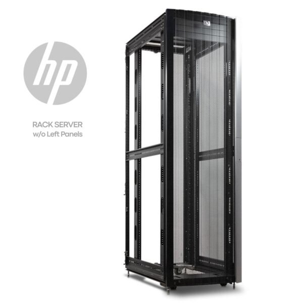 Imagen principal del rack HP 10642 G2 de 42U reacondicionado, diseñado para alojar servidores y equipos de red en formato de 19 pulgadas. Modelo sin paneles laterales, ideal para entornos profesionales que requieren acceso rápido, ventilación eficiente y organización de infraestructura IT. Producto usado, revisado y renovado, disponible en JANSit.es.