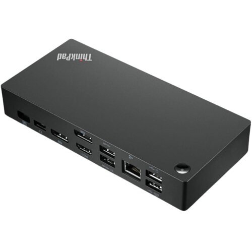 Imagen principal de la estación de acoplamiento Lenovo ThinkPad USB-C Dock Gen 2, diseñada para ampliar la conectividad de portátiles mediante un único cable USB-C. Permite conectar monitores, red, periféricos y otros dispositivos para crear un puesto de trabajo más eficiente, disponible en JANSit.es.