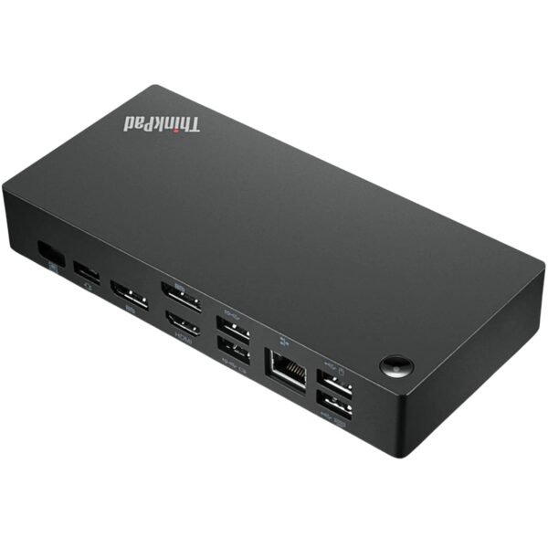 Imagen principal de la estación de acoplamiento Lenovo ThinkPad USB-C Dock Gen 2, diseñada para ampliar la conectividad de portátiles mediante un único cable USB-C. Permite conectar monitores, red, periféricos y otros dispositivos para crear un puesto de trabajo más eficiente, disponible en JANSit.es.