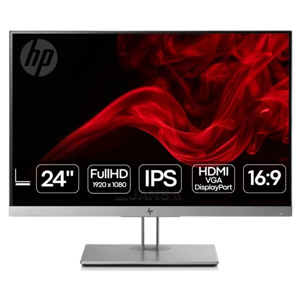 Imagen principal del monitor HP EliteDisplay E243i de 24 pulgadas reacondicionado, un monitor profesional con panel de alta calidad ideal para entornos de oficina y productividad diaria. Producto usado, revisado y renovado para garantizar funcionamiento fiable, buena calidad de imagen y comodidad visual, disponible en JANSit.es.