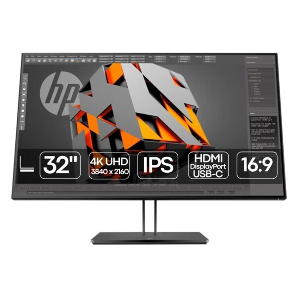 Imagen principal del monitor HP Z32 de 32 pulgadas reacondicionado, con resolución 4K UHD que ofrece gran nitidez y amplio espacio de trabajo. Diseñado para entornos profesionales como diseño, edición y productividad avanzada. Producto usado, revisado y renovado para garantizar rendimiento fiable y excelente calidad de imagen, disponible en JANSit.es.