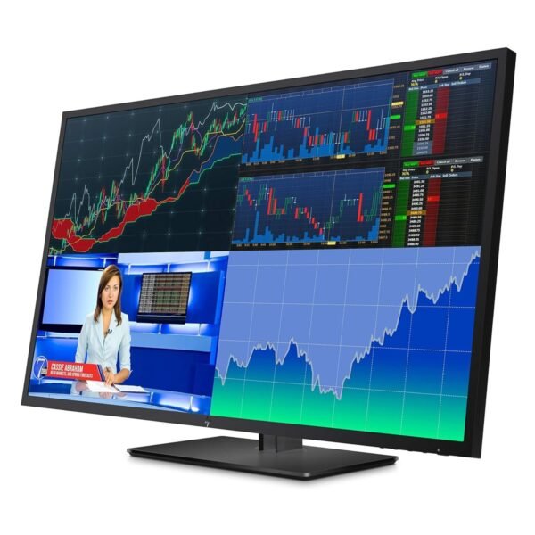 Monitor reacondicionado HP Z43 de 43 pulgadas 4K UHD – Vista lateral derecha | Usado y renovado | JANSit Vista lateral derecha del monitor HP Z43 reacondicionado, donde se aprecia el perfil del panel de gran formato y el diseño del soporte. Ideal para entornos profesionales que requieren amplio espacio de trabajo y alta resolución. Producto usado, revisado y renovado para garantizar excelente calidad de imagen y rendimiento fiable, disponible en JANSit.es.