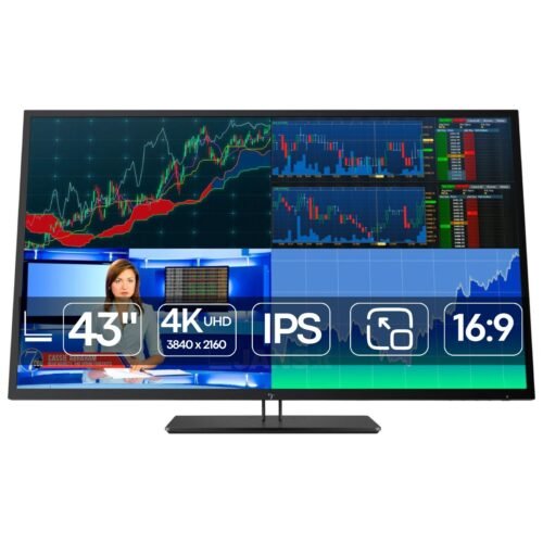 Imagen principal del monitor HP Z43 reacondicionado, un monitor profesional de gran formato con resolución 4K UHD, ideal para multitarea, diseño y entornos de trabajo avanzados. Producto usado, revisado y renovado para garantizar excelente calidad de imagen y rendimiento fiable, disponible en JANSit.es.