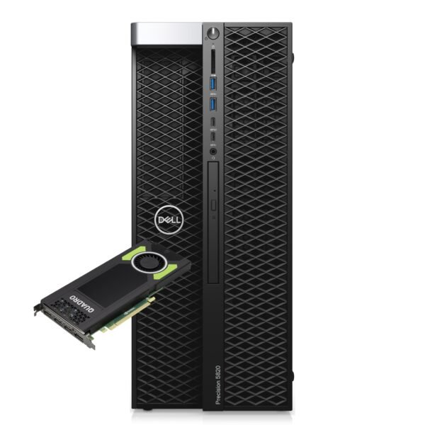 Imagen principal de la workstation Dell Precision T5820 reacondicionada, equipada con tarjeta gráfica NVIDIA Quadro M4000, diseñada para aplicaciones profesionales como diseño CAD, modelado 3D, simulaciones y edición multimedia. Equipo usado, revisado y renovado para garantizar rendimiento fiable y estabilidad en entornos de trabajo exigentes, disponible en JANSit.es.