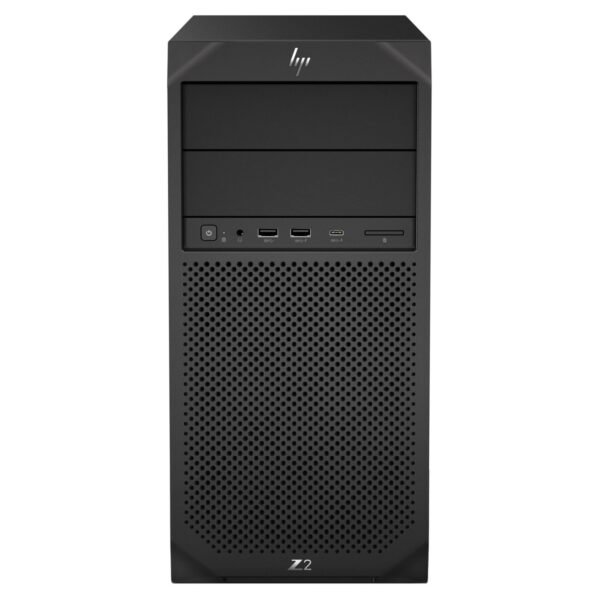 Imagen principal de la workstation HP Z2 G4 reacondicionada, un equipo potente y fiable diseñado para tareas profesionales exigentes como diseño 3D, CAD, edición de vídeo y renderizado. Producto usado, revisado y renovado para garantizar rendimiento estable y eficiencia en entornos de oficina o estudio, disponible en JANSit.es.