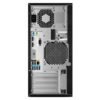 Imagen trasera de la workstation HP Z2 G4 reacondicionada, donde se aprecian las conexiones disponibles, puertos de expansión y el diseño del sistema de ventilación. Equipo usado, revisado y renovado para garantizar rendimiento fiable en entornos profesionales exigentes, disponible en JANSit.es.