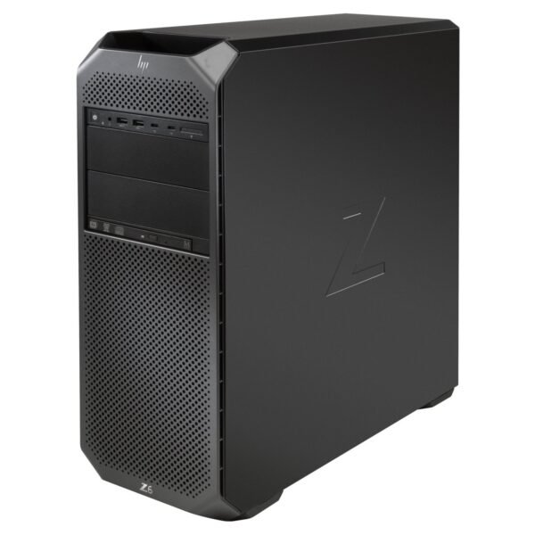 Vista lateral izquierda de la workstation HP Z6 G4 reacondicionada, donde se aprecia el diseño robusto del chasis y la ventilación optimizada para cargas de trabajo intensivas. Equipo usado, revisado y renovado para garantizar fiabilidad y rendimiento estable en entornos profesionales exigentes, disponible en JANSit.es.