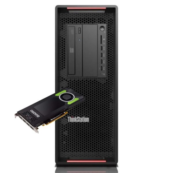 Imagen principal de la workstation Lenovo ThinkStation reacondicionada, equipada con tarjeta gráfica NVIDIA Quadro P4000. Diseñada para profesionales que requieren alto rendimiento en tareas como modelado 3D, CAD, simulaciones y edición de vídeo. Equipo usado, revisado y renovado para garantizar fiabilidad y rendimiento estable en entornos exigentes, disponible en JANSit.es.