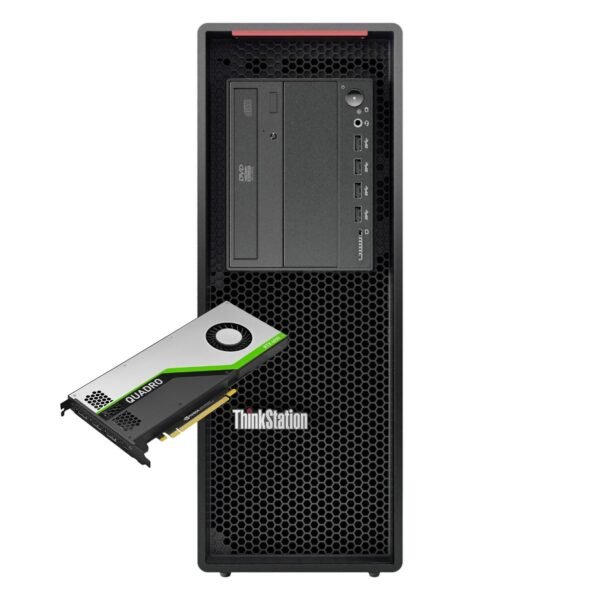 Imagen principal de la workstation Lenovo ThinkStation P520 reacondicionada, equipada con tarjeta gráfica NVIDIA RTX 4000, diseñada para tareas profesionales exigentes como renderizado 3D, diseño CAD, simulaciones y edición de vídeo. Equipo usado, revisado y renovado para garantizar rendimiento estable y fiabilidad en entornos de trabajo profesionales, disponible en JANSit.es.