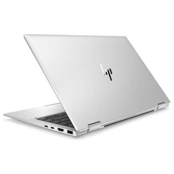 computador portatil recondicionado HP Elitebook 1040 x360 i5 portatil convertivel hibrido rotativo 360 graus JANSit - imagem traseira Imagen trasera del portátil HP EliteBook 1040 x360 reacondicionado, donde se aprecia el diseño elegante del chasis y la estructura de la bisagra de 360 grados. Un equipo híbrido pensado para entornos profesionales que requieren versatilidad y movilidad. Producto usado, revisado y renovado para garantizar rendimiento fiable, disponible en JANSit.es.