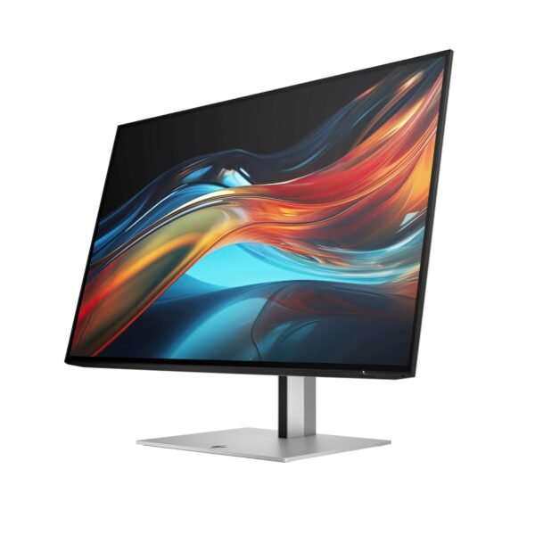 Vista frontal lateral del monitor HP ZDisplay Z24n G3 de 24 pulgadas con resolución WUXGA, donde se aprecia el diseño de marcos finos y el soporte ergonómico ajustable. Monitor reacondicionado, revisado y preparado para ofrecer comodidad y calidad de imagen en entornos profesionales, disponible en JANSit.es.