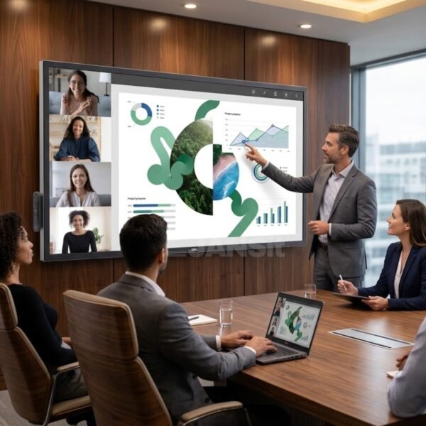 Experimenta el futuro del trabajo en equipo con el Dell P5524QT en pleno funcionamiento. Esta imagen muestra la fluidez y precisión de su tecnología táctil 4K, ideal para sesiones de lluvia de ideas, presentaciones interactivas y entornos de aprendizaje colaborativo. Gracias a su panel IPS de gran formato, disponible en JANSit.es, cada detalle se visualiza con nitidez desde cualquier ángulo de la sala. En JANSit.es sabemos que la tecnología debe ser intuitiva, por eso ofrecemos soluciones que fomentan la participación activa y la productividad. Transforma tus reuniones con la potencia interactiva que solo JANSit.es te puede proporcionar.