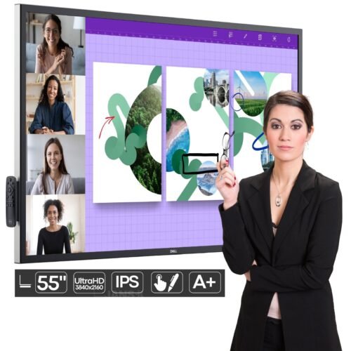 Monitor Interactivo Dell P5524QT 55" | Ultra HD 4K · IPS Táctil con Lápiz para Salas de Reuniones Revoluciona la colaboración en tu empresa o centro educativo con el Dell P5524QT, un monitor interactivo de 55 pulgadas con resolución Ultra HD 4K. Gracias a su tecnología IPS táctil de alta precisión y al soporte para lápiz óptico, este equipo disponible en JANSit.es permite una escritura fluida y natural, ideal para presentaciones dinámicas y clases interactivas. En JANSit.es garantizamos una calidad de imagen excepcional y una conectividad versátil para maximizar la participación en cualquier entorno profesional. Mejora la interactividad de tus espacios con la fiabilidad de Dell y el soporte especializado de JANSit.es.