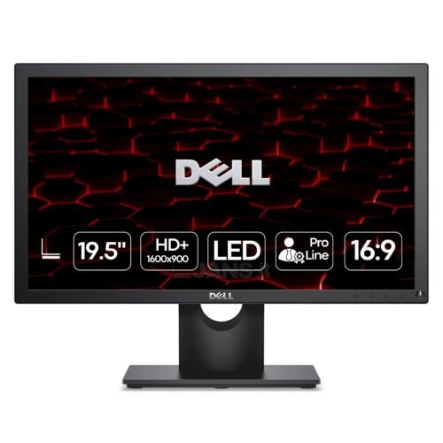 Imagen principal del monitor profesional Dell E2016H de 20 pulgadas, diseñado para ofrecer rendimiento fiable y comodidad visual en entornos de oficina y puestos de trabajo administrativos. Un monitor práctico y eficiente para tareas diarias de productividad, disponible en JANSit.es.