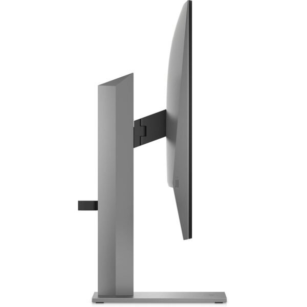 Imagen de perfil del monitor de 27 pulgadas QHD con función de docking integrada, donde se aprecia su diseño delgado y el soporte ergonómico. Un monitor usado y reacondicionado, ideal para entornos profesionales que requieren conectividad avanzada y comodidad en el uso diario, disponible en JANSit.es.