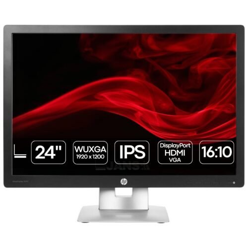 Monitor profesional reacondicionado HP EliteDisplay E242 de 24 pulgadas, resolución WUXGA 1920x1200, panel IPS y peana ajustable en altura para JANSit.es.