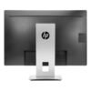Vista trasera del monitor reacondicionado HP EliteDisplay E242, mostrando los puertos de vídeo HDMI, DisplayPort y VGA, además del sistema de gestión de cables para JANSit.es.