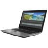 Vista lateral derecha de la workstation portátil HP ZBook 17 G6 reacondicionada, mostrando dos puertos Thunderbolt 3, HDMI 2.0, Mini DisplayPort y conector de alimentación para JANSit.es.