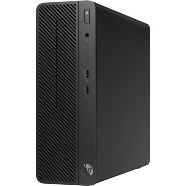 El HP 290 G1 SFF destaca en su vista lateral por un diseño estilizado y funcional, ideal para oficinas donde el espacio es un recurso valioso. Este ordenador reacondicionado, disponible en JANSit.es, cuenta con un chasis robusto de grado profesional que permite su colocación tanto de forma vertical como horizontal bajo el monitor. En JANSit.es nos aseguramos de que cada unidad mantenga su integridad estructural y estética, ofreciendo una solución de informática fiable para gestión administrativa y tareas de ofimática. Renueva tu equipo con la garantía de 24 meses y la eficiencia que solo un líder como HP puede ofrecer, ahora al mejor precio en JANSit.es.
