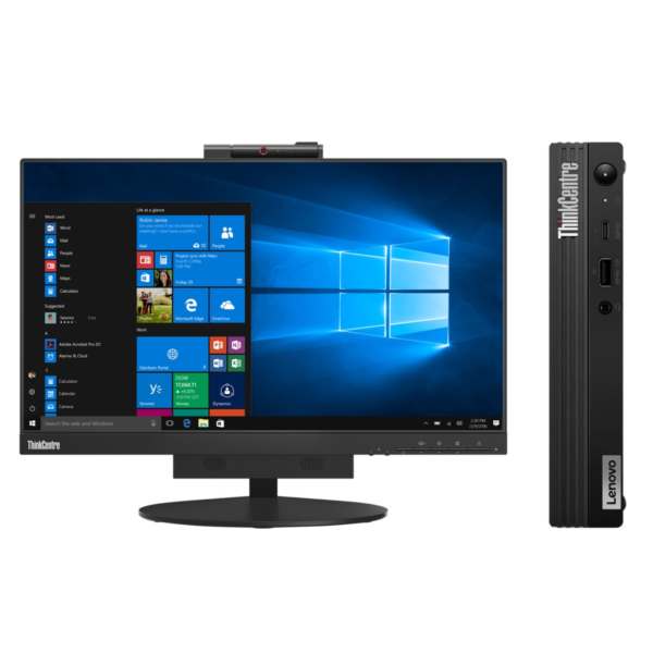 Bundle AiO Lenovo 22″ | ThinkCentre M80q Tiny | i3-10300T | 8GB | SSD 256GB + Monitor TIO 22 Gen3 | 22″ | Multimedia